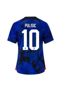 forente stater Christian Pulisic #10 Fotballdrakt Borte Klær Dame VM 2022 Korte ermer